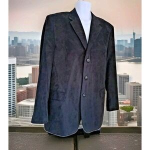 Claudio Morelli Blazer Men's 44L Black Faux Suede Three Button Sport Coat Jacket